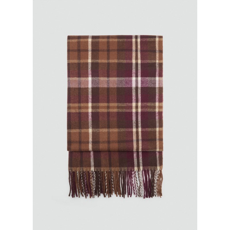 Bufanda cuadros flecos