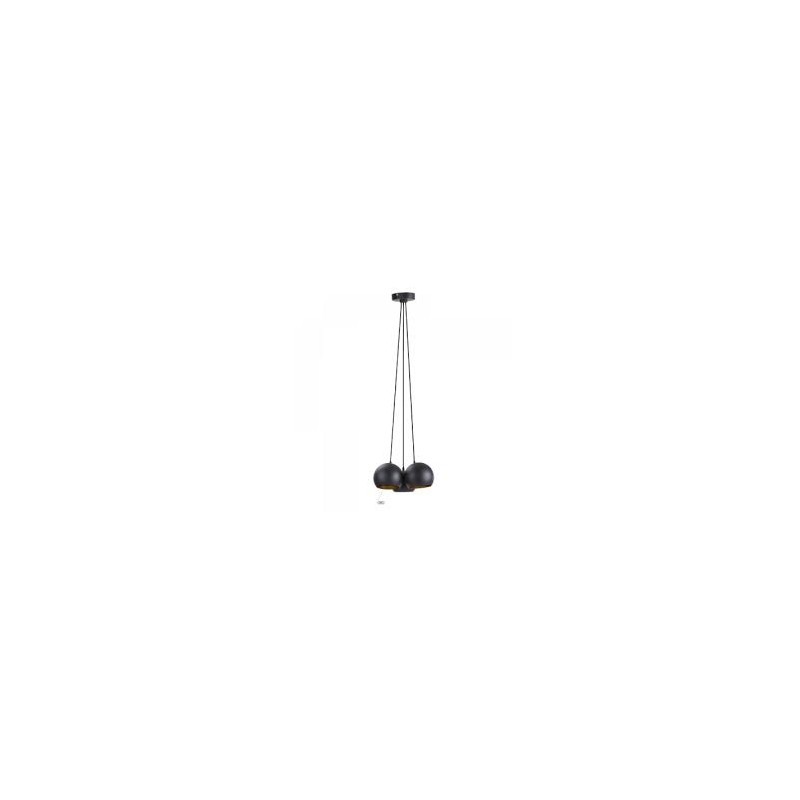 LAMPARA DECORATIVA COLGANTE E27 3 LUCES NEGRO 100-240V MATE AGORA III NO INCLUYE FOCO