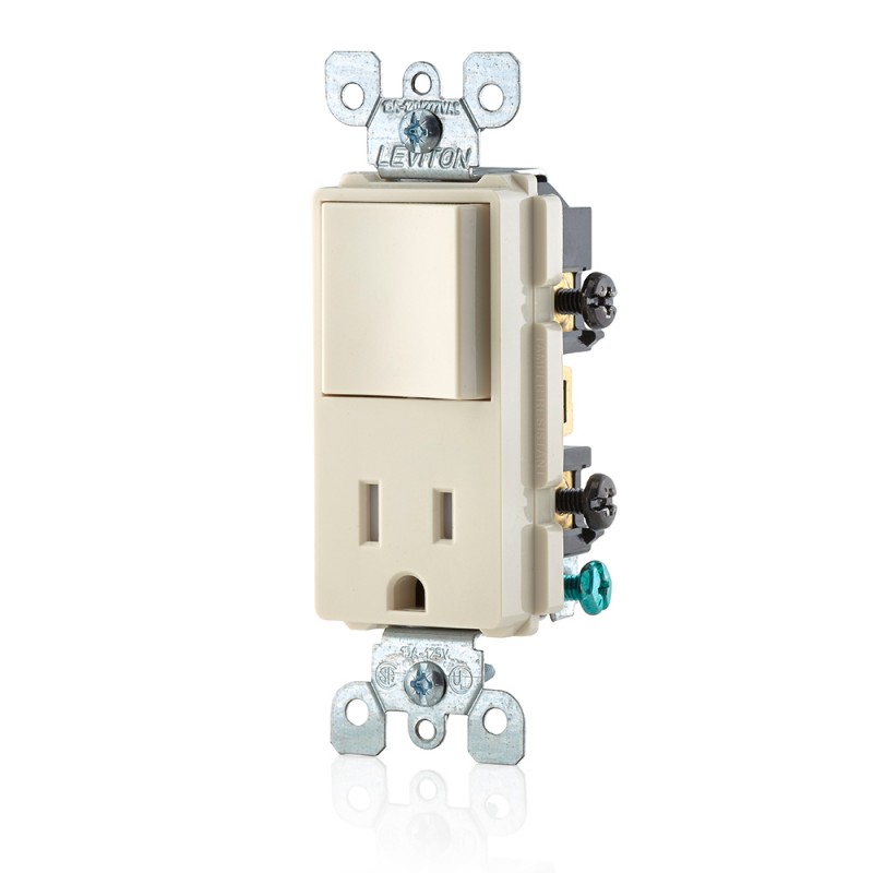 APAGADOR DECORA COMBINADO 15A 125V ALMENDRA