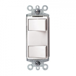 APAGADOR DECORA DOBLE 15A 125V BLANCO