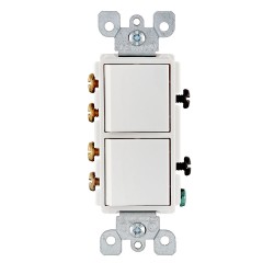 APAGADOR DECORA DOBLE 3VIAS 15A 120/277 S/TAPA BLANCO