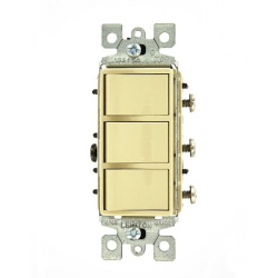 APAGADOR DECORA TRIPLE 15A 120V MARFIL