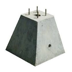 BASE DE CONCRETO PIRAMIDAL 40X 75X 70 ANCLA GALVANIZADA