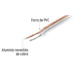 CABLE P/BOCINA DUPLEX 2 X 16 TRANSP 1M POLARIZADO VOLTECK
