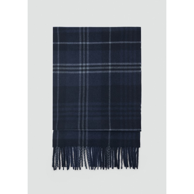 Bufanda cuadro escocés flecos