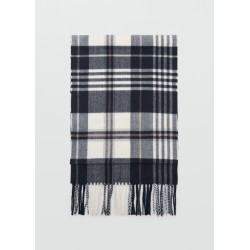 Bufanda cuadro escocés flecos