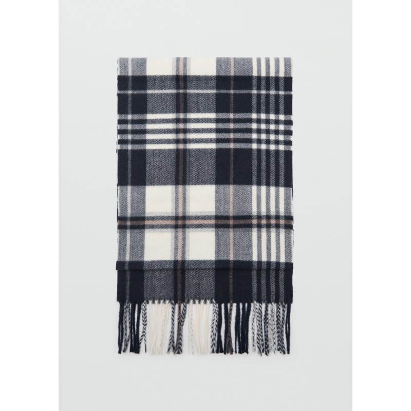 Bufanda cuadro escocés flecos