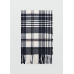Bufanda cuadro escocés flecos
