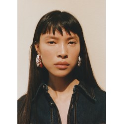 Pendientes aro detalle metálico