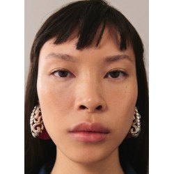 Pendientes aro detalle metálico