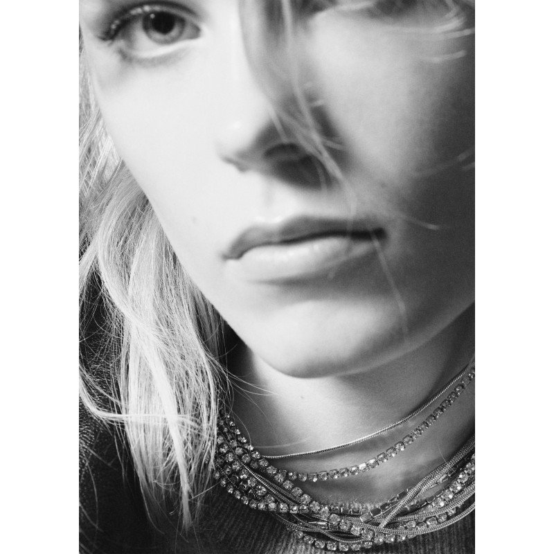 Collar choker cristales combinados