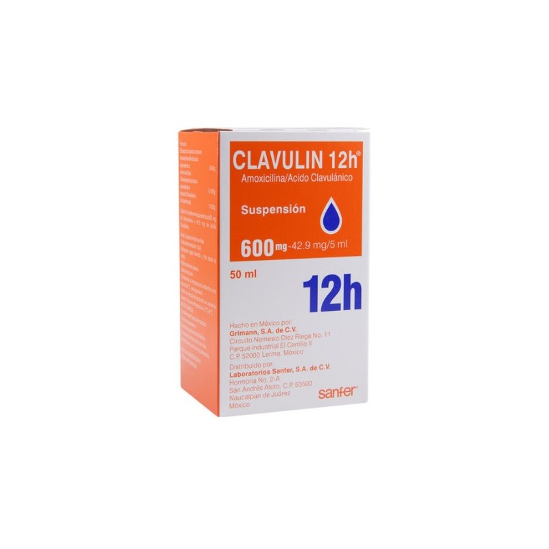 CLAVULIN 12H 600/42.9MG SUSP 50ML