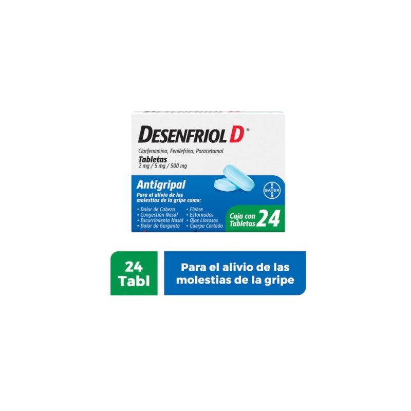DESENFRIOL D 2MG 5MG 500MG TABLETAS C/24