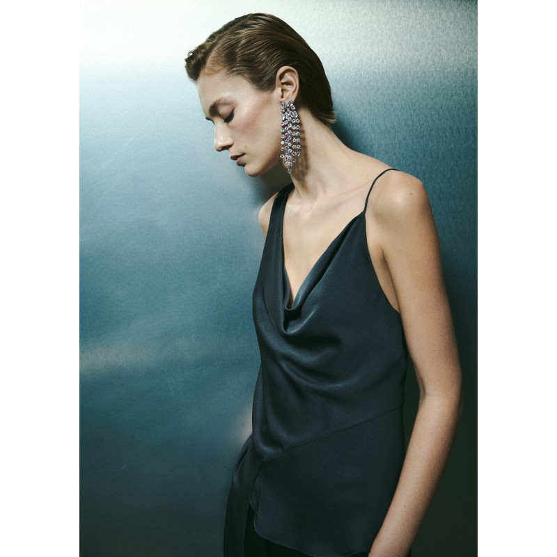 Pendientes cascada cristales facetados