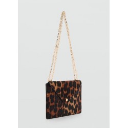 Billetera piel pelo cadena leopardo