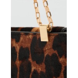 Billetera piel pelo cadena leopardo