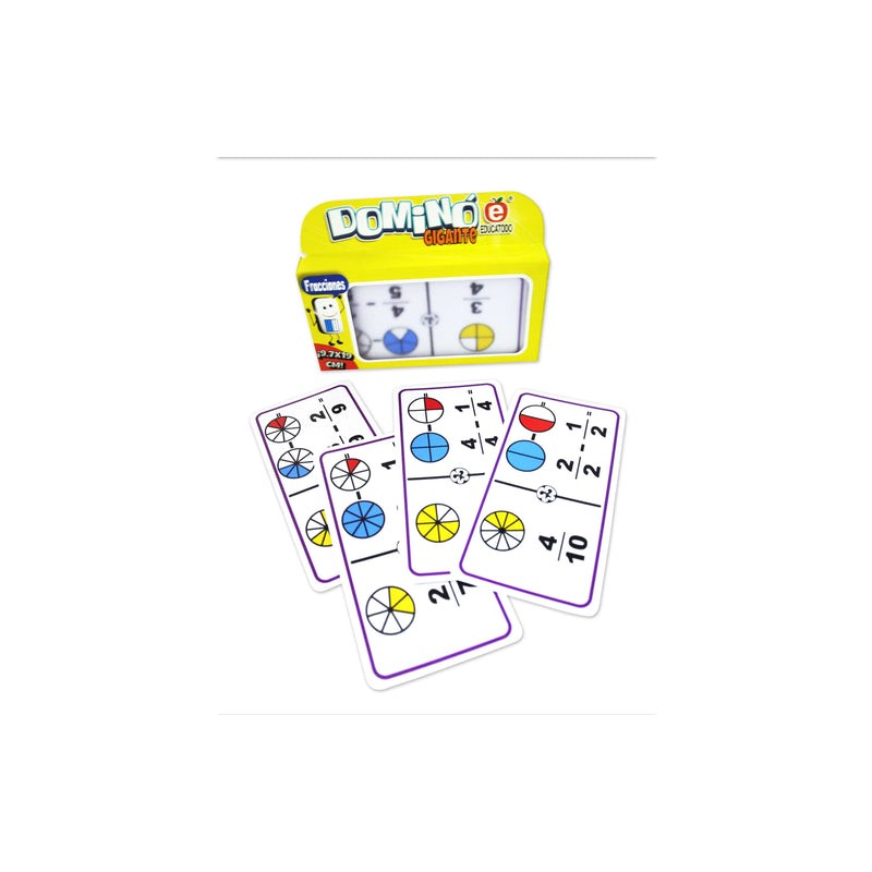 Dominó Gigante de Fracciones Restas Círculos