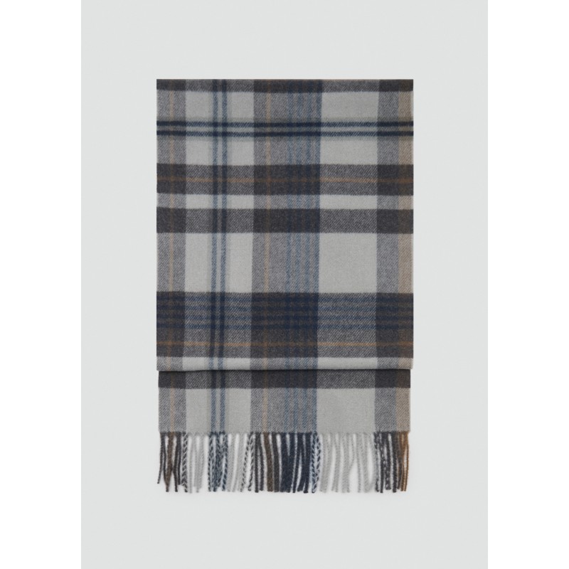 Bufanda cuadro escocés flecos