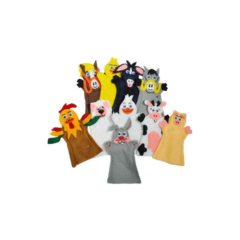 Juego de 10 Títeres Digitales Animales de la Granja