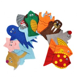 Juego de 10 Títeres Digitales Animales del Mar