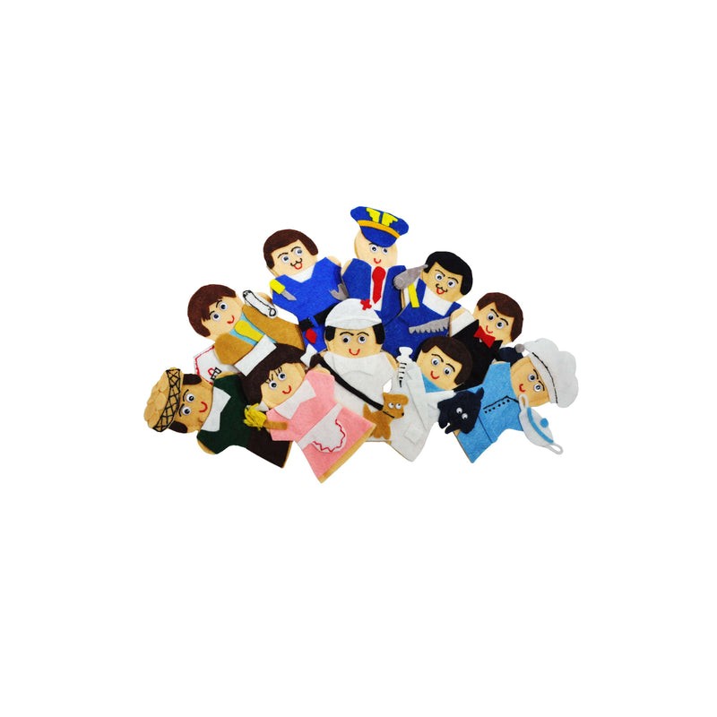 Juego de 10 Títeres digitales de Oficios