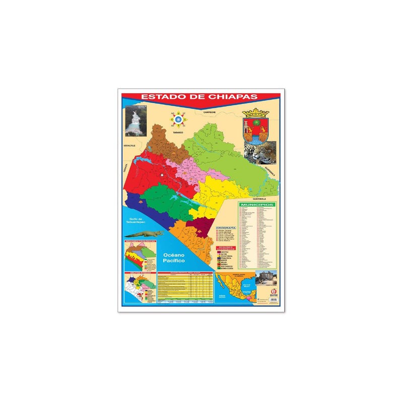 Póster Estado de Chiapas C/Estadísticas