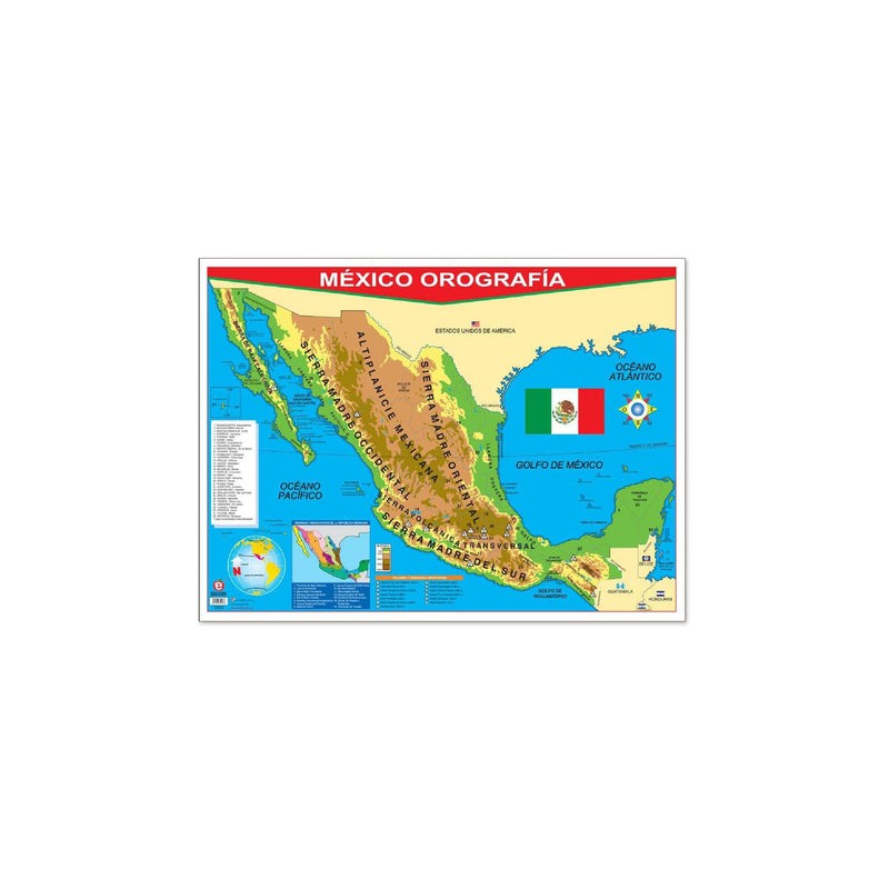 Póster México con Orografía