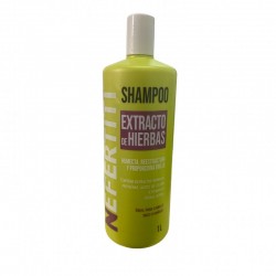 Shampoo Extracto de hierbas humecta y reestructura la fibra capilar 1L - Nefertiti