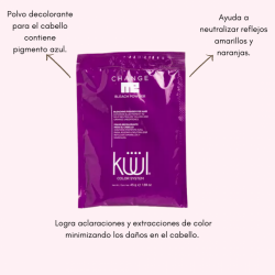 Change me Polvo decolorante para el cabello contiene pigmento azul 45g.-Kuul