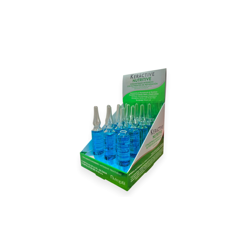 Nutritive Keráctive Ampolleta intensiva para cabello deshidratado aporta elasticidad y brillo 12*15ml - Nutrapél