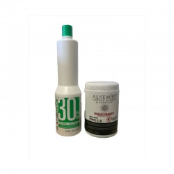 Kit Decolorante Azul Alkemist 350g + Peróxido 30vol conserva la estructura interna del cabello- Nutrapél