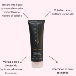 Zenzero Maschera colorante Arancia reestructura e intensifica el color cosmético y nutre el cabello 250ml - Avyna