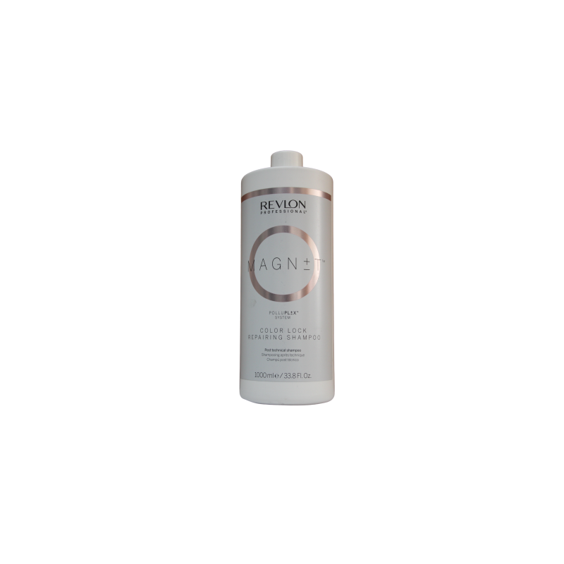 Magnet Color Lock Repairing Shampoo protege contra los efectos negativos de la mala calidad del agua 1l- Revlon