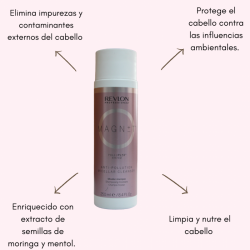 Magnet Shamp Anti-pollution adecuado para todo tipo de cabello y es tanto nutritivo como refrescante 250 ml-Revlon