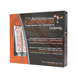 Ampolleta amino keratin reconstruye la fibra capilar por procesos químicos 6x10ml - Loquay