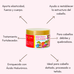 Mascarilla Keratina+ colágeno restablece la estructura del cabello, aporta elasticidad y fuerza 280g - Nekane