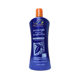 Shampoo Matiz Azul ideal para platinados y canas 400ml - Silicare