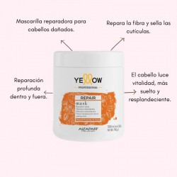 Repair mask repara cabello dañado aporta vitalidad, repara la fibra y sella la cutícula 1L - Yellow