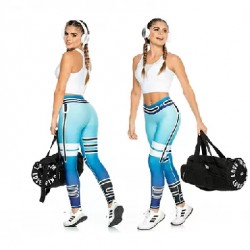 Leggins color agua combinado