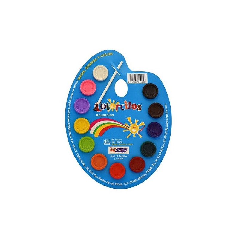 ACUARELA CARTON 12 PASTILLAS
