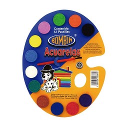 ACUARELA CARTON 12 PASTILLAS