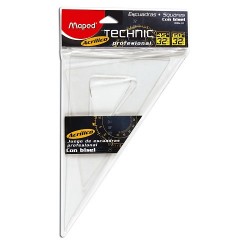 ESCUADRA CON BISEL PROFESIONAL TRANSPARENTE 32CM
