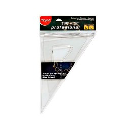 ESCUADRA PROFESIONAL SIN BISEL TECHNIC TRANSPARENTE 32CM