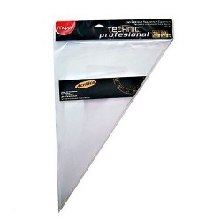 ESCUADRA PROFESIONAL SIN BISEL TECHNIC TRANSPARENTE 50CM