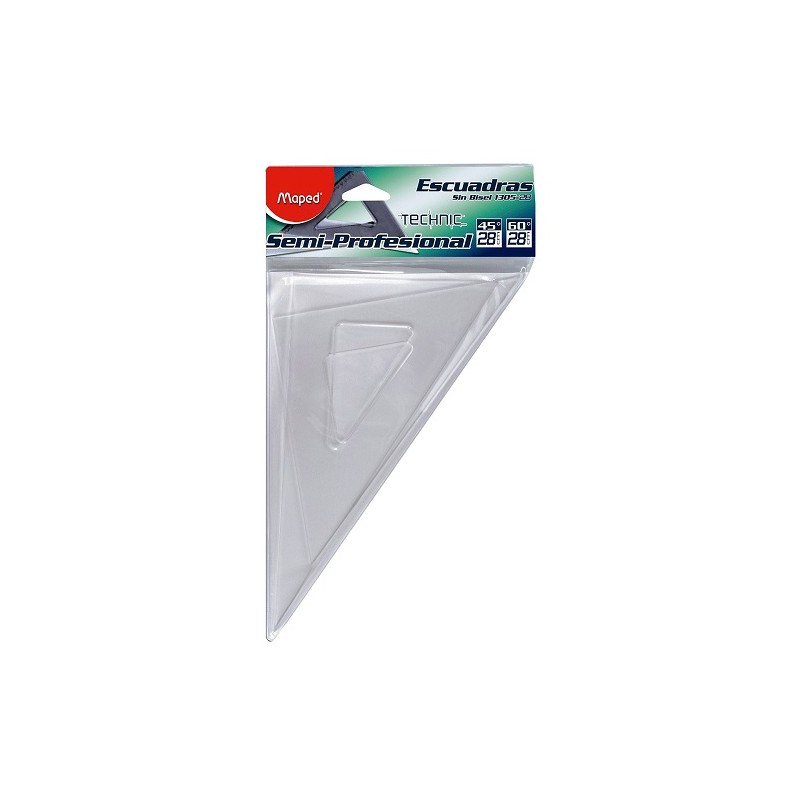 ESCUADRA SEMI PROFESIONAL SIN BISEL TECHNIC S/G° 28CM