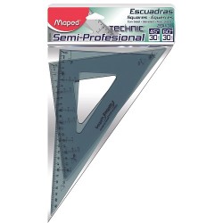 ESCUADRA SEMI PROFESIONAL CON BISEL TECHNIC C/G° 30CM