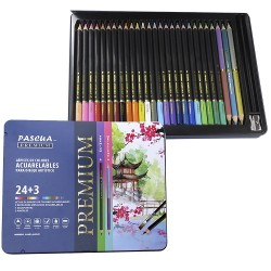 LAPICES DE COLOR ACUARELABLES PARA DIBUJO 24+3PZ