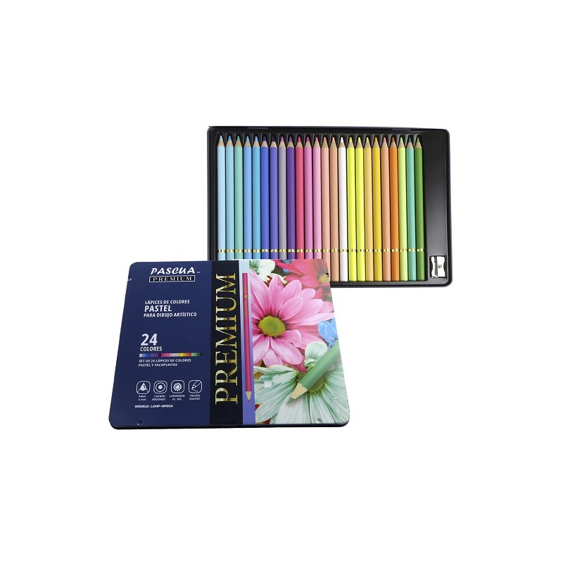 LAPICES DE COLOR PASTEL PARA DIBUJO 24PZ