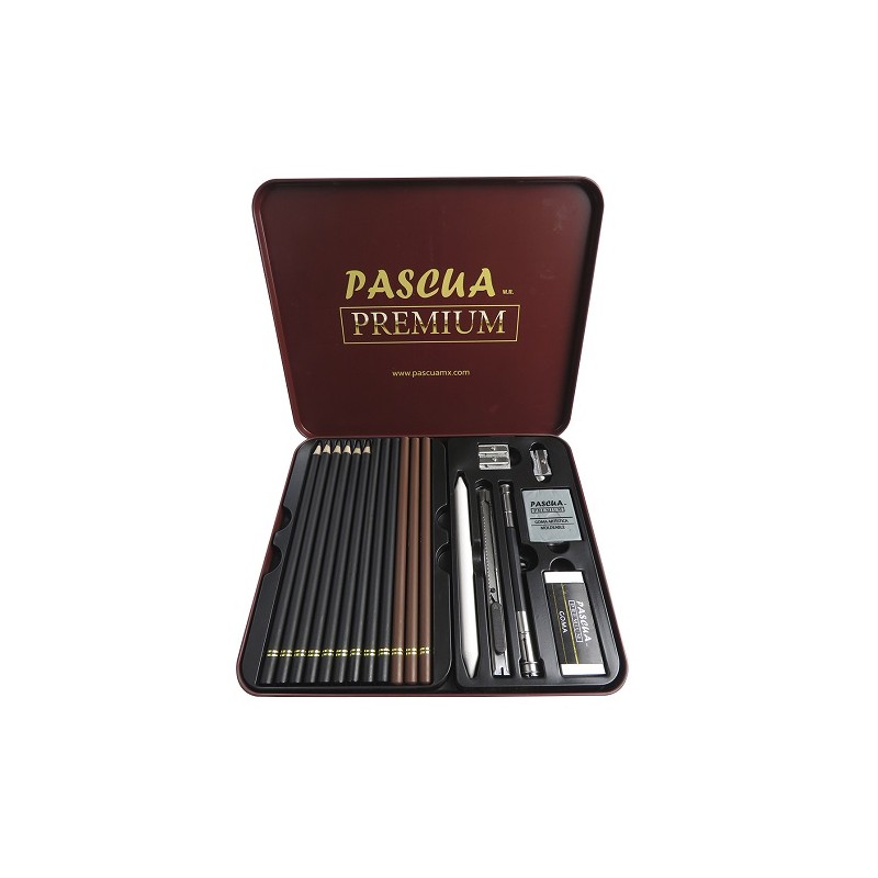 LAPICES DE GRAFITO Y CARBON PARA DIBUJO 31PZ