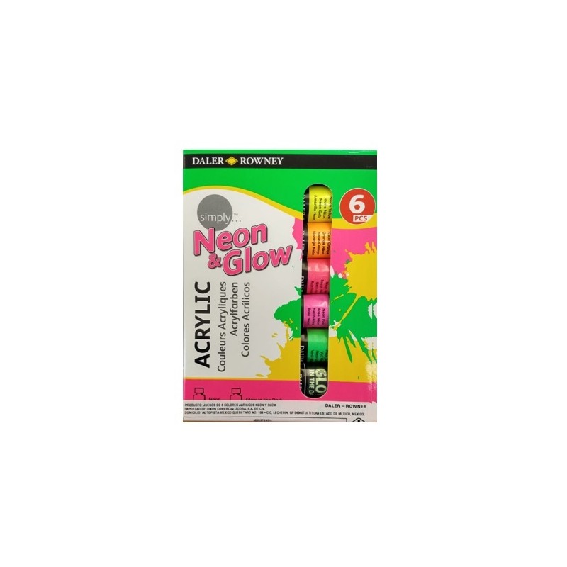 PINTURA ACRILICA NEON 12ML 6PZ